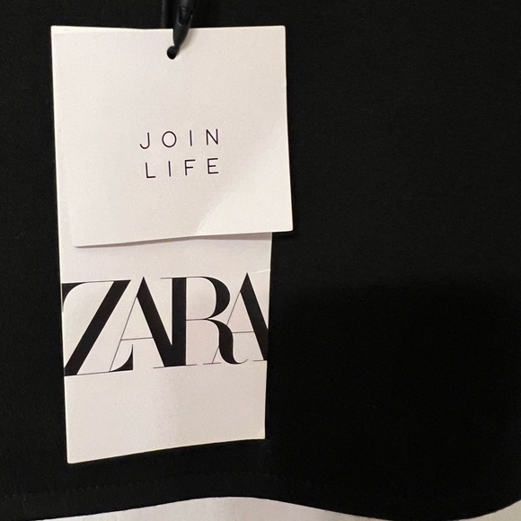 NWT black Zara crop top, size medium - Picture 4 of 6